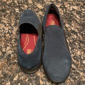 Blue Suede clay Slip-On comfort Loafers